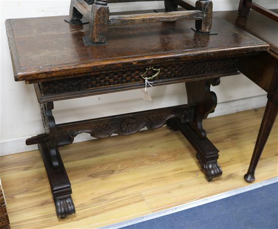 A Tuscan walnut side table W.99cm